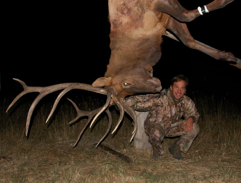 Hunter with large elk