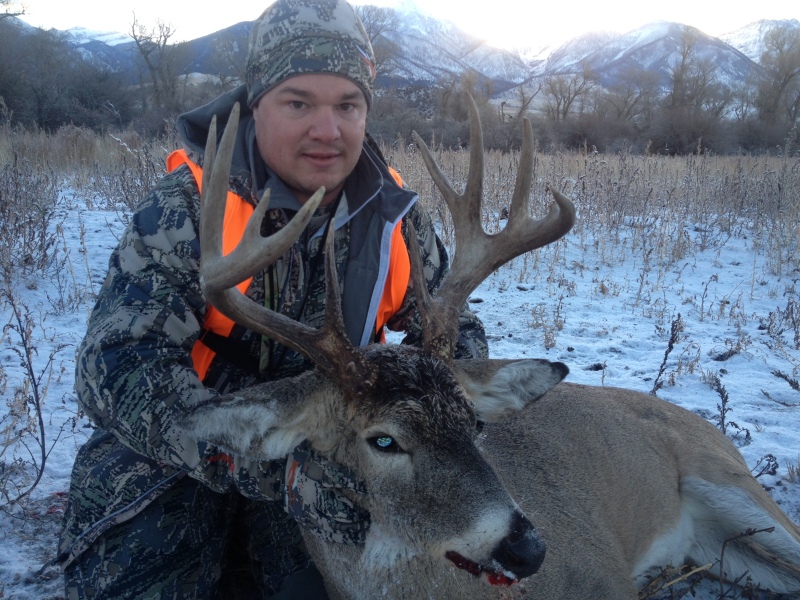 Hunter with large deer
